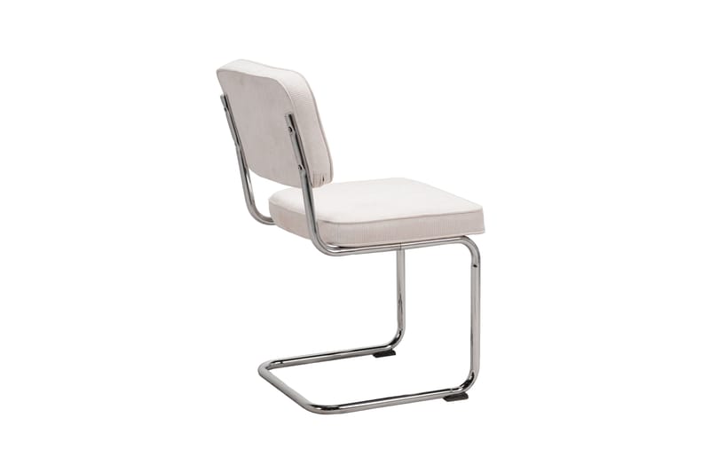 Milva Spisestol i Manchester retro - Beige/Krom - Møbler - Stoler - Spisestuestoler & kjøkkenstoler