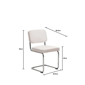 Milva Spisestol i Manchester retro - Beige/Krom - Møbler - Stoler - Spisestuestoler & kjøkkenstoler