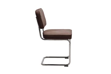 Milva Spisestol i Manchester retro - Brun/Krom - Møbler - Stoler - Spisestuestoler & kjøkkenstoler