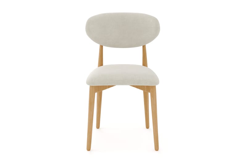 Molly spisestol i tre med stoffsete - Eik/Beige - Møbler - Stoler - Spisestuestoler & kjøkkenstoler