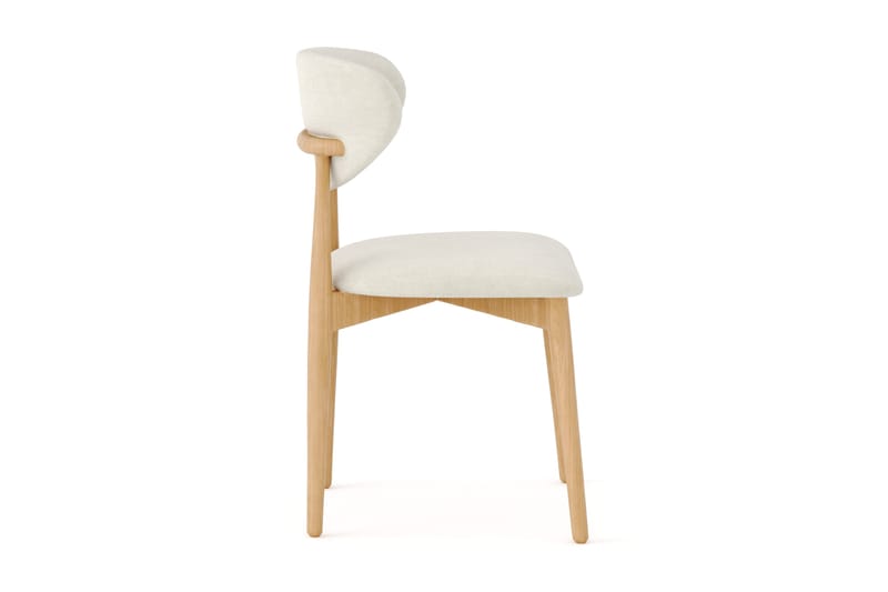Molly spisestol i tre med stoffsete - Eik/Beige - Møbler - Stoler - Spisestuestoler & kjøkkenstoler