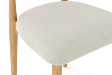 Molly spisestol i tre med stoffsete - Eik/Beige - Møbler - Stoler - Spisestuestoler & kjøkkenstoler