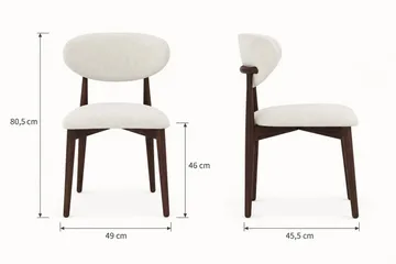 Molly spisestol i tre med stoffsete - Røkt eik - Møbler - Stoler - Spisestuestoler & kjøkkenstoler