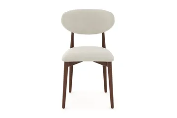 Molly spisestol i tre med stoffsete - Valnøtt/Beige - Møbler - Stoler - Spisestuestoler & kjøkkenstoler