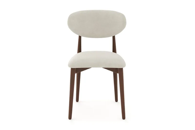 Molly spisestol i tre med stoffsete - Valnøtt/Beige - Møbler - Stoler - Spisestuestoler & kjøkkenstoler