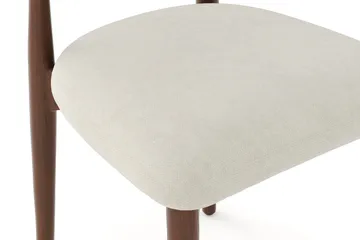 Molly spisestol i tre med stoffsete - Valnøtt/Beige - Møbler - Stoler - Spisestuestoler & kjøkkenstoler