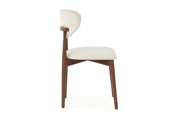 Molly spisestol i tre med stoffsete - Valnøtt/Beige - Møbler - Stoler - Spisestuestoler & kjøkkenstoler