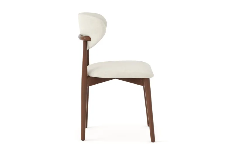 Molly spisestol i tre med stoffsete - Valnøtt/Beige - Møbler - Stoler - Spisestuestoler & kjøkkenstoler