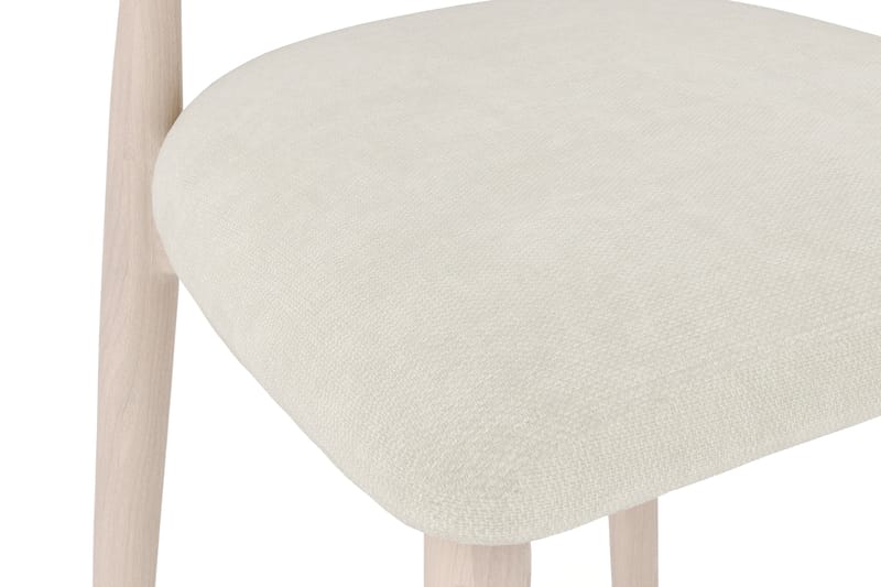 Molly spisestol i tre med stoffsete - Whitewash/Beige - Møbler - Stoler - Spisestuestoler & kjøkkenstoler