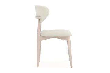 Molly spisestol i tre med stoffsete - Whitewash/Beige - Møbler - Stoler - Spisestuestoler & kjøkkenstoler