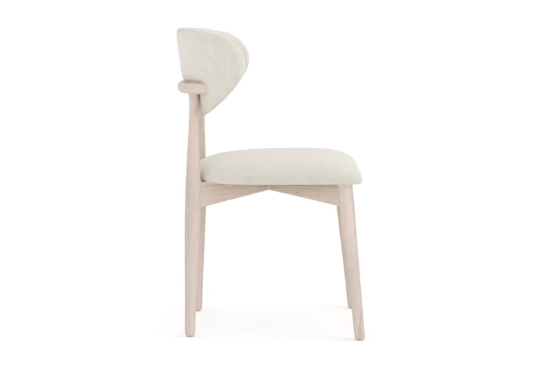 Molly spisestol i tre med stoffsete - Whitewash/Beige - Møbler - Stoler - Spisestuestoler & kjøkkenstoler