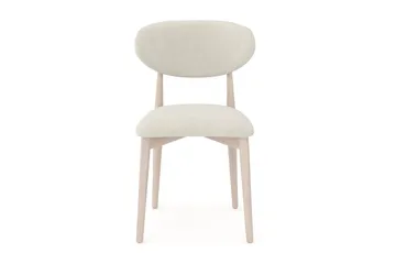Molly spisestol i tre med stoffsete - Whitewash/Beige - Møbler - Stoler - Spisestuestoler & kjøkkenstoler