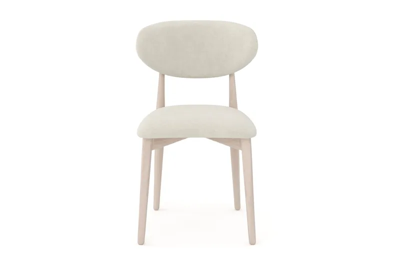 Molly spisestol i tre med stoffsete - Whitewash/Beige - Møbler - Stoler - Spisestuestoler & kjøkkenstoler