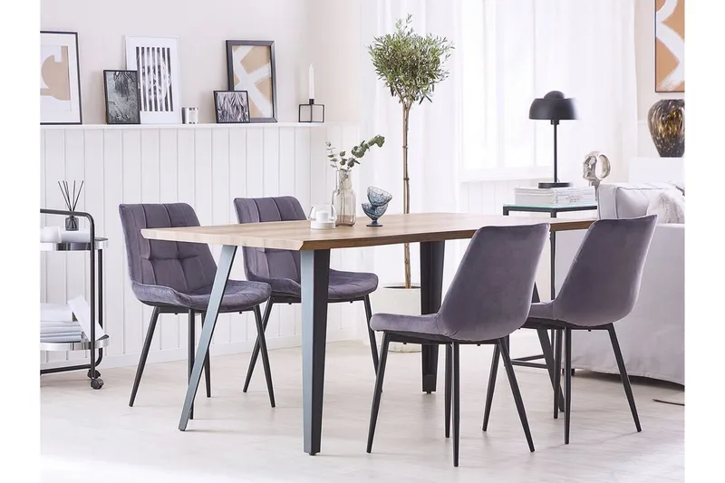 Mustadfors Fløyelsstol 2-pk - Grå - Møbler - Stoler - Spisestuestoler & kjøkkenstoler