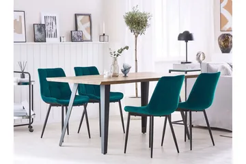 Mustadfors Fløyelsstol 2-pk - Blå - Møbler - Stoler - Spisestuestoler & kjøkkenstoler