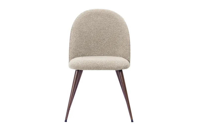 Naira Plus Spisestol - Greige bouclé / Metallben valnøtt - Møbler - Stoler - Spisestuestoler & kjøkkenstoler
