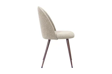 Naira Plus Spisestol - Greige bouclé / Metallben valnøtt - Møbler - Stoler - Spisestuestoler & kjøkkenstoler