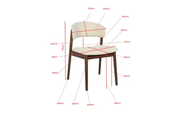 Nala Spisestol i Tre med Stoffsete - Beige - Møbler - Stoler - Spisestuestoler & kjøkkenstoler
