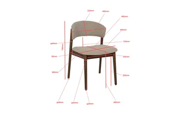 Nala Spisestol i Tre med Stoffsete - Greige - Møbler - Stoler - Spisestuestoler & kjøkkenstoler