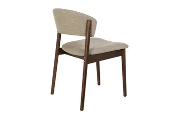 Nala Spisestol i Tre med Stoffsete - Greige - Møbler - Stoler - Spisestuestoler & kjøkkenstoler