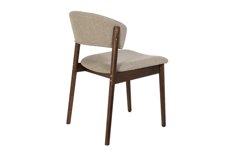 Nala Spisestol i Tre med Stoffsete - Greige - Møbler - Stoler - Spisestuestoler & kjøkkenstoler