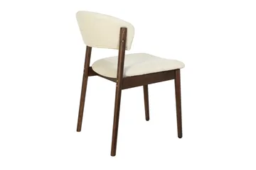 Nala Spisestol i Tre med Stoffsete - Valnøtt/Beige - Møbler - Stoler - Spisestuestoler & kjøkkenstoler