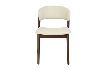 Nala Spisestol i Tre med Stoffsete - Valnøtt/Beige - Møbler - Stoler - Spisestuestoler & kjøkkenstoler
