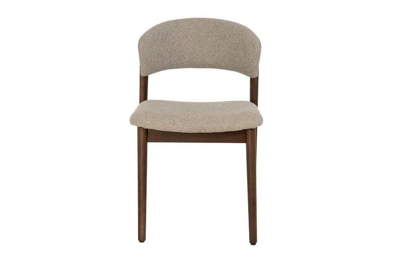 Nala Spisestol i Tre med Stoffsete - Valnøtt/Greige - Møbler - Stoler - Spisestuestoler & kjøkkenstoler