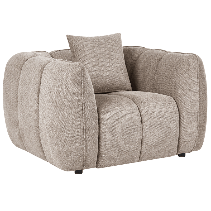 Ness Modern Lenestol i Stoff, Taupe