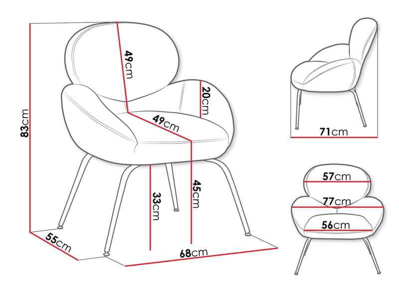 Neylin Lenestol - Grå - Møbler - Stoler - Lenestoler