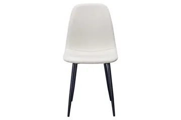 Nibe Spisestol & Kjøkkenstol i Stoff med Svarte Metallben - Beige - Møbler - Stoler - Spisestuestoler & kjøkkenstoler