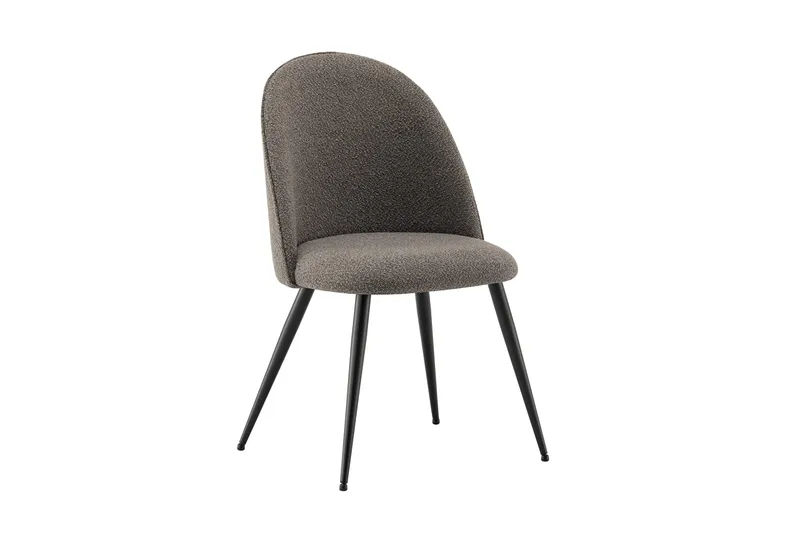 Nibe Plus spisestol, Brun Bouclé/Metallben Svart