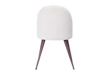 Nibe Plus Spisestol - Hvit bouclé / Metallben valnøtt - Møbler - Stoler - Spisestuestoler & kjøkkenstoler