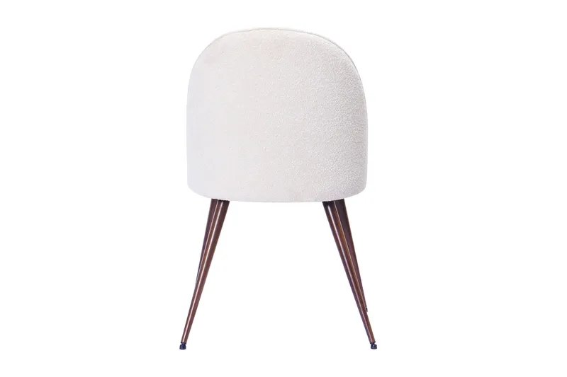 Nibe Plus Spisestol - Hvit bouclé / Metallben valnøtt - Møbler - Stoler - Spisestuestoler & kjøkkenstoler