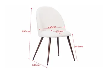 Nibe Plus Spisestol - Hvit bouclé / Metallben valnøtt - Møbler - Stoler - Spisestuestoler & kjøkkenstoler