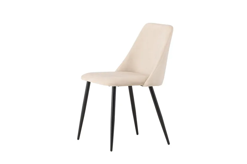 Night Spisestol i Stoff med Metallben - Beige - Møbler - Stoler - Spisestuestoler & kjøkkenstoler