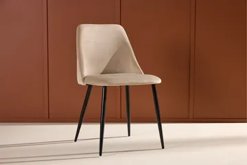 Night Spisestol i Stoff med Metallben - Beige - Møbler - Stoler - Spisestuestoler & kjøkkenstoler