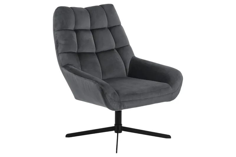 Parisi Modern Lenestol i Velour, Grå