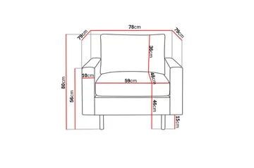 Peppe Manchester Lenestol 76 cm bred - Beige - Møbler - Stoler - Lenestoler - Klubblenestol