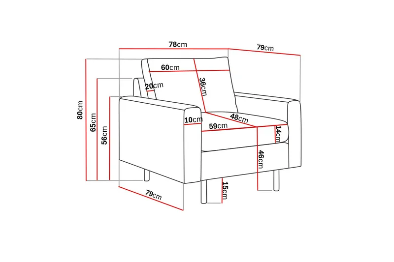 Peppe Manchester Lenestol 76 cm bred - Brun - Møbler - Stoler - Lenestoler