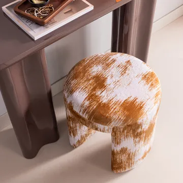Polstret krakk Charlie 45 cm rundt - Karamell - Møbler - Stoler - Krakk