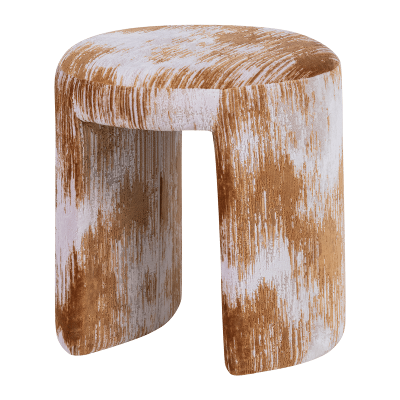 Polstret krakk Charlie 45 cm rundt, Karamell