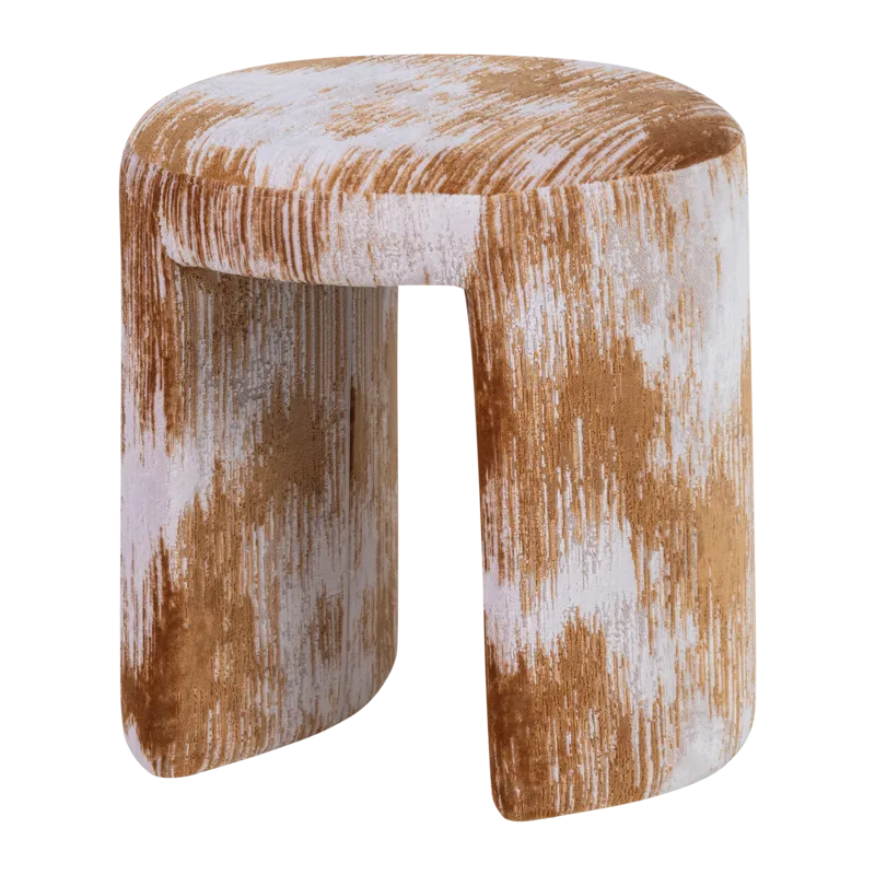 Polstret krakk Charlie 45 cm rundt, Karamell