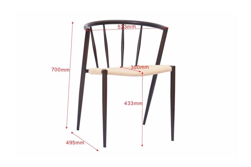 Radella Spisestol - Beige / Metallben Røkt eik - Møbler - Stoler - Spisestuestoler & kjøkkenstoler