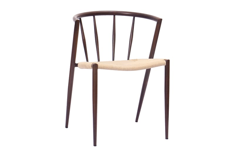 Radella Spisestol, Beige / Metallben Røkt eik
