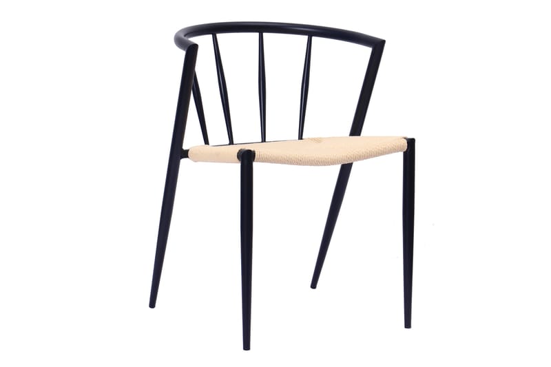 Radella Spisestol - Beige / Metallben svart - Møbler - Stoler - Spisestuestoler & kjøkkenstoler