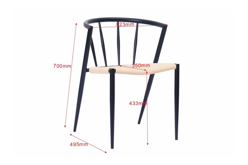 Radella Spisestol - Beige / Metallben svart - Møbler - Stoler - Spisestuestoler & kjøkkenstoler
