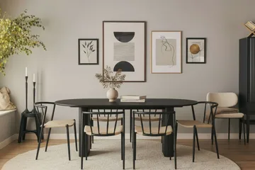 Radella Spisestol - Beige / Metallben svart - Møbler - Stoler - Spisestuestoler & kjøkkenstoler