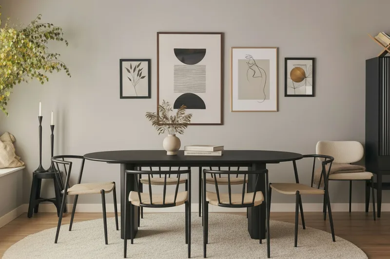 Radella Spisestol - Beige / Metallben svart - Møbler - Stoler - Spisestuestoler & kjøkkenstoler