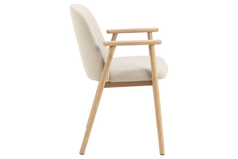 Reciclar Spisestol i bouclé med armlener i eik - Beige - Møbler - Stoler - Spisestuestoler & kjøkkenstoler